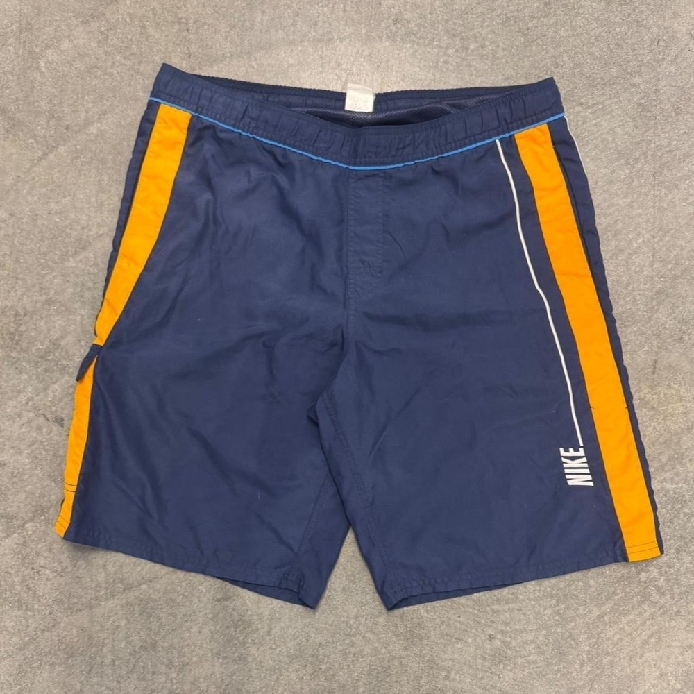 Men's Nike Swim Trunks Embrodiered Board Short Navy Blue Large